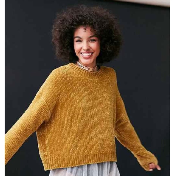 mustard chenille sweater